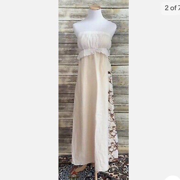 Elegant Strapless Cream Dress - Picture 3 of 15